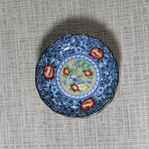 Set of 6 Asahi Japanese Elegant Ceramic Blue Small Dessert Plates 4.75"